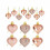 24pcs Heart Ornaments Red Pink Silver 4.5cm 4