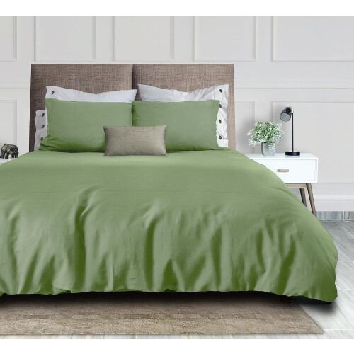 Σετ παπλωματοθήκης Sage Green King (104x90), Μικροΐνες με φερμουάρ + 2 καλύμματα, Πολυτελές 2