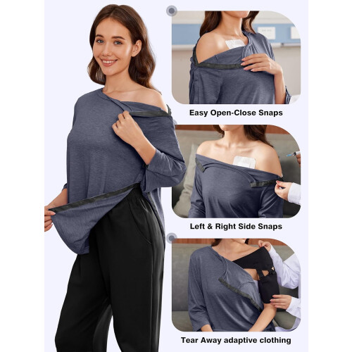 Women's Post-Shoulder Surgery Adaptive Shirts 3/4 Sleeve 2