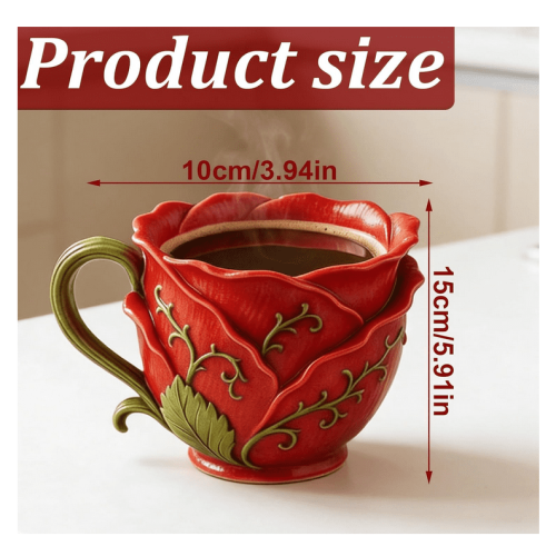 Roseformet harpikskrus med håndtak 355 ml 1