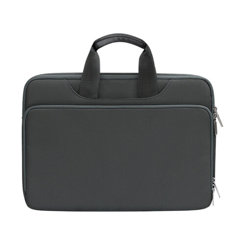 Bolsa impermeável para laptop de 15,6 a 16 polegadas, com proteção interna macia, estilo mensageiro compacto para negócios e faculdade (cinza) 1