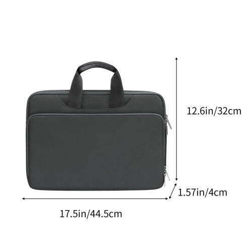 Bolsa impermeável para laptop de 15,6 a 16 polegadas, com proteção interna macia, estilo mensageiro compacto para negócios e faculdade (cinza) 2