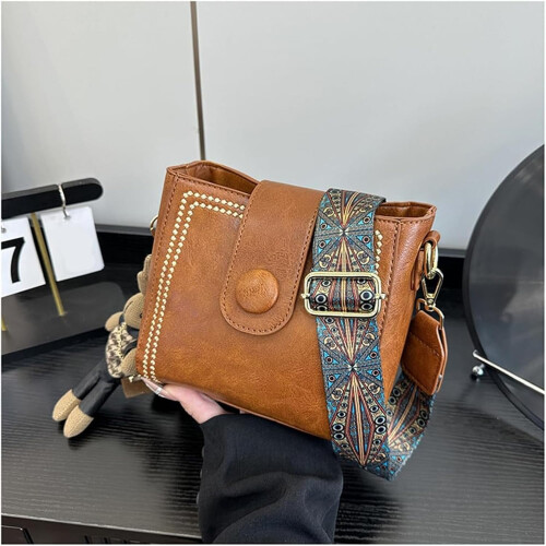 Τσάντα Bootara Bucket, γυναικεία τσάντα χιαστί με ρυθμιζόμενο λουράκι ώμου, Vintage Charm Bucket 2