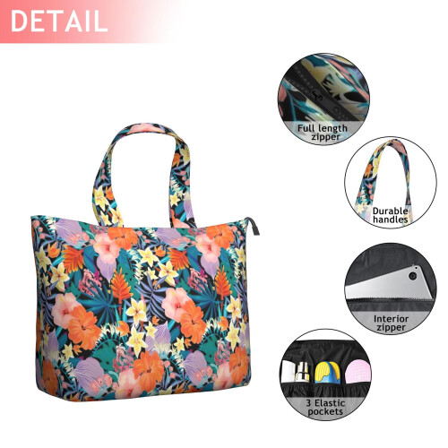 Τσάντα ταξιδιού Pioneer Flower Floral Print για γυναίκες – Μεγάλη τσάντα ταξιδιού 1