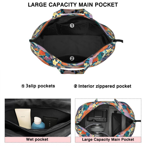 Τσάντα ταξιδιού Pioneer Flower Floral Print για γυναίκες – Μεγάλη τσάντα ταξιδιού 2