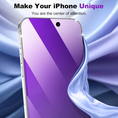 Προστατευτικό οθόνης 2 τεμαχίων συμβατό με iPhone16Pro, σκληρυμένο γυαλί 9H, ντεγκραντέ 2
