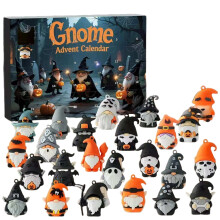 Calendrier de l'Avent d'Halloween de 24 jours avec figurines de gnomes 3D – Décoration festive pour la maison et cadeaux pour les enfants, la