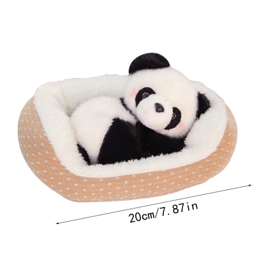 Conjunto de brinquedo de pelúcia para gato e cama para animais de estimação de 7,8 polegadas 1