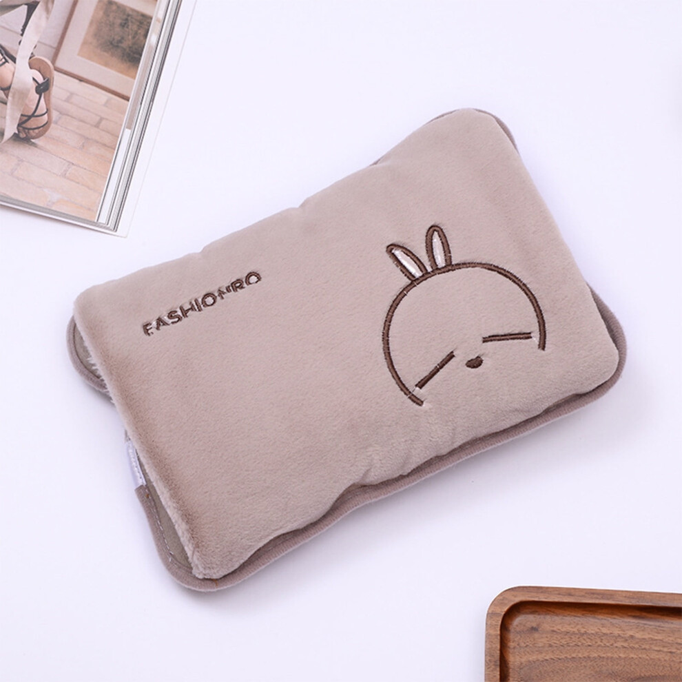 Brown Rogue Rabbit Portable Heat Pouch Rechargeable Electric Hot Water Bottle Fast Heating Hand Warming Bag For Office Desk Winter Gift