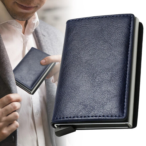 Men's Leather Toggle Wallet with ID Window and Card Holder 1
