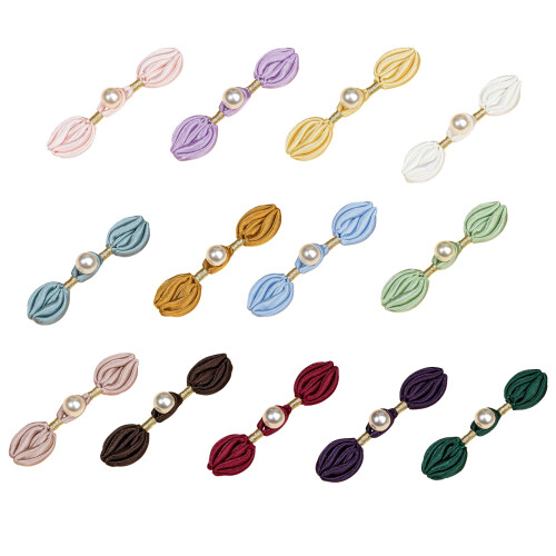5Pcs Pearls Embellished Chinese Knot Button Closure for-Gilt 1