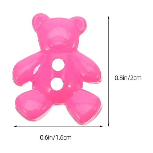 100Pcs Assorted Color Bear Shaped Buttons Plastic for Sewing DIY Clothing and Craft Projects 1