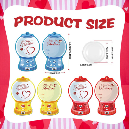 Valentine Candy Cards Set 18 or 36 pcs 2