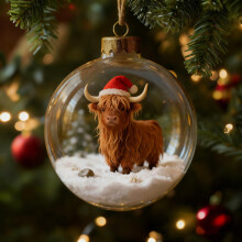Boule à neige de Noël avec figurines d'animaux et de bonnets de Père Noël, idéale pour décorer le sapin et comme cadeau de Noël (A)