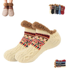 Kelvono Winter Wool Socks, Non-slip Warm Thick Floor Socks, Soft, Skin-Friendly and Warm for Men and Women