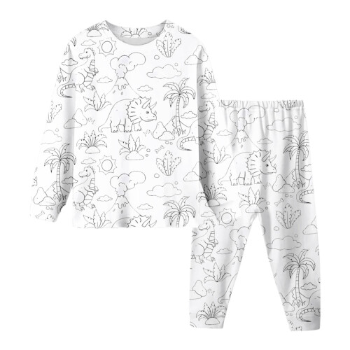 Kinder-DIY-Pyjama-Set, handbemalt, 2-teilig