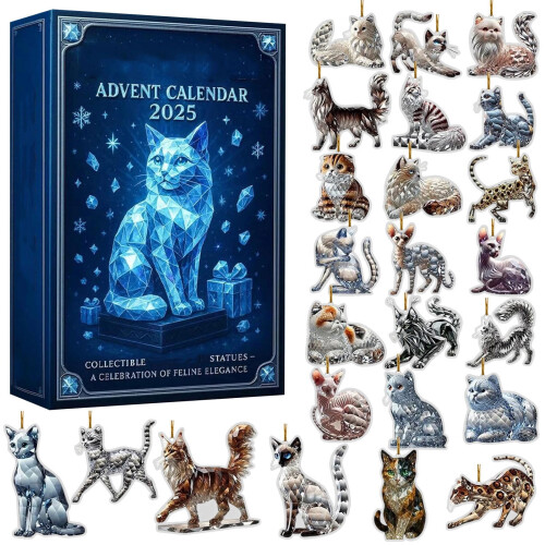 Ημερολόγιο Advent για τους Cat Lovers 2025 – Αντίστροφη μέτρηση 24 ημερών με ακρυλικά