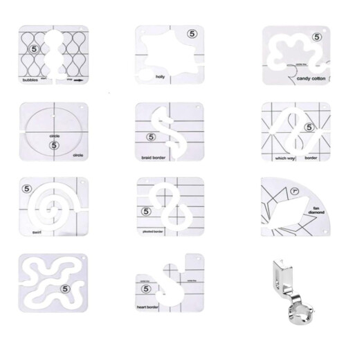 Set di 13 modelli per quilting in acrilico
