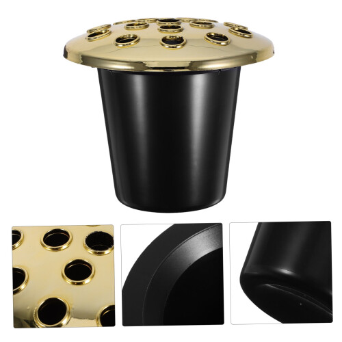 Guldplastik gravurtepotter med lotusdesign 4 stk. 1