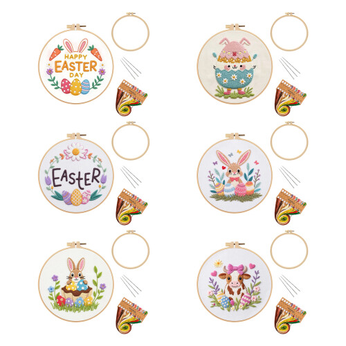 Easter Theme Embroidery Set with Stitching Hoop and-CX1491 1