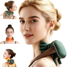 Aparat de masaj Shiatsu pentru gât și spate cu căldură, frământare wireless portabilă 4D, compatibil cu Therapexa, Hizoo, Siaasoo
