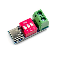 Modul de alimentare cu tensiune continuă de reglare a codului de cadran de tip C PD QC de 5V ~ 20V, modul de încărcare rapidă cu tensiune de