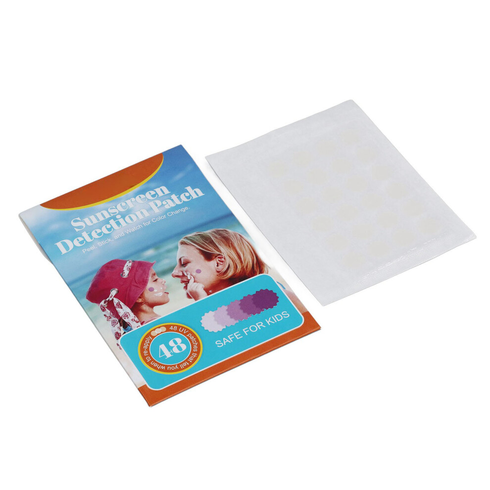 48 Pcs UV Color Changing Sun Screen Reminder Stickers Non Woven Fabric