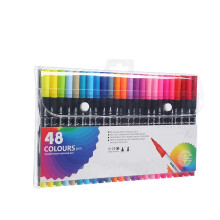 Rotuladores fluorescentes de doble punta para arte, 48 colores