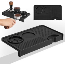 Espresso Tamping Mat – Food-Grade Silicone, 10.43″5.63″, Waterproof & Heat-Resistant, Compatible with All Portafilters (Black)