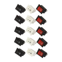 Lot de 15 interrupteurs à bascule 2 broches 2 positions KCD1 101, base en fer et cadre en plastique, pour la modernisation des installations