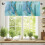 Cantonnière vert turquoise 152 x 46 cm, polyester, passe-tringle 2