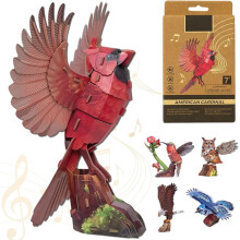 3D papieren vogel doe-het-zelf bouwpakket met roepgeluid – 1 set
