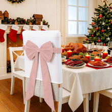 Lot de 2 nœuds de chaise en velours de Noël (30,5 x 75 cm), compatibles avec les chaises de banquet, de mariage et de fête, plusieurs couleurs