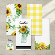 Torchons Tournesol Ensoleillé, 40 x 60 cm, torchons absorbants avec boucle de suspension, cadeau de pendaison de crémaillère – Convient à la