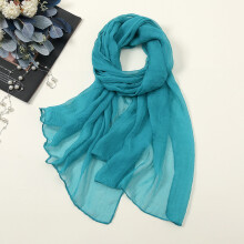 Lenço feminino leve de chiffon, xale azul liso para proteção solar, ideal para praia, viagens e uso diário – combina com todos os looks.