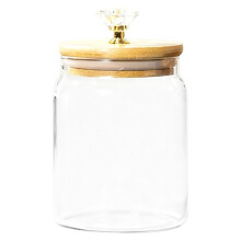 Canistră de ceai din sticlă, etanșă, transparentă, 1 borcan