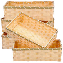 Lot de 5 petits paniers de rangement tressés à la main, pour étagères.