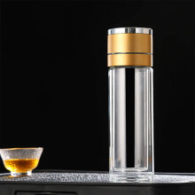 Gourde isotherme à double paroi en verre, compartiments séparés pour l'eau, couvercle hygiénique, facile à nettoyer, idéale pour le bureau ou