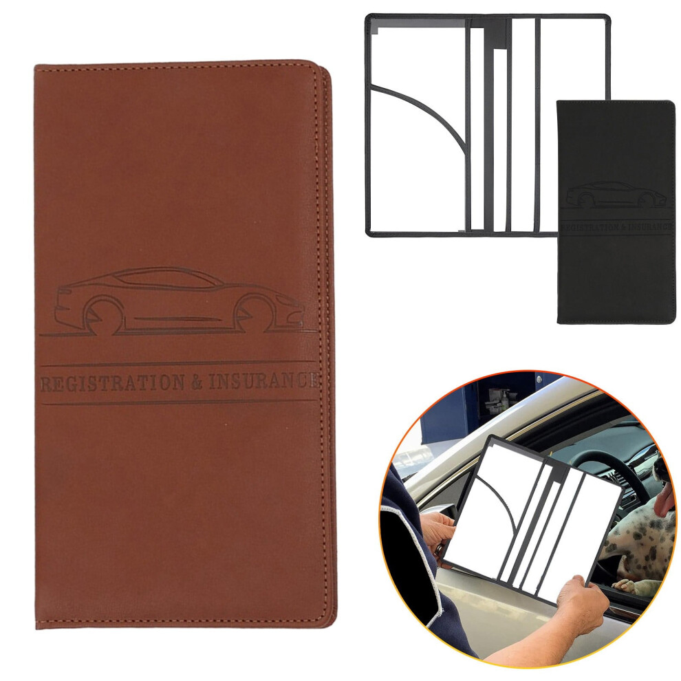 Car Document Holder With Magnetic Shut Â Compatible With Driver License, Cards & Insurance, 9.5"X5", Brown 9405492959231