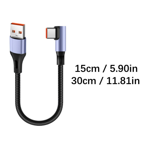 Συμπαγές καλώδιο γρήγορης φόρτισης USB σε Type C, κοντό πλεγμένο νάιλον καλώδιο 1