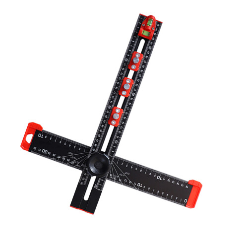 Multi-Angle Drilling Positioning Ruler, Aluminum Alloy, 41cm