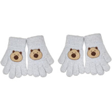 Capybara Gloves For Kids, 2 Pairs Winter Snow Cute Animal Plush Warm Handwear, Five Finger Cold-Proof For Outdoors Gloves
