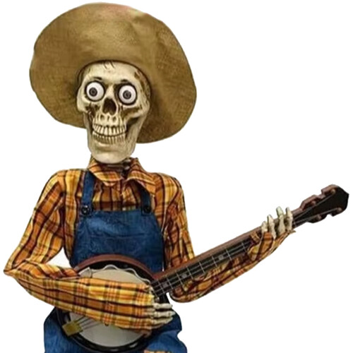 Halloween skelet banjo ornament 1 stk.