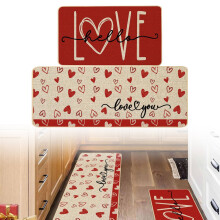 Valentine's Day Kitchen Mat Red Heart Design 17x28 Inch