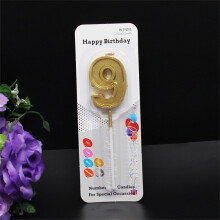 Glitter Number Candles Gold Number 0-9 Birthday Party Candle Cake 2*1.6 in I