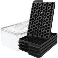 Mini bacs à glaçons ronds avec couvercle, petits moules à glaçons en forme de galets pour congélateur, lot de 4 pour rafraîchir boissons,