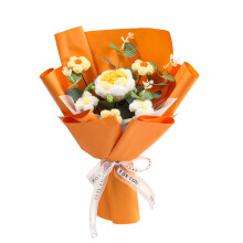 Konstgjorda blommor Ullblomma Ros Handgjord blomma Färdig Solros Mors dag Stickad Blomma Handbukett, Bukett*1