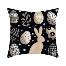 Housse de coussin aux couleurs pastel de Pâques, décoration festive pour canapé et fauteuil.