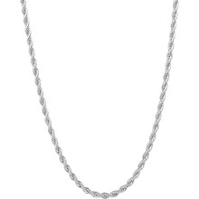 Rope Chain Necklace Silver Tone Stainless Steel