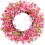 Artificial Pink Flower Wreath 18-20 inch 1